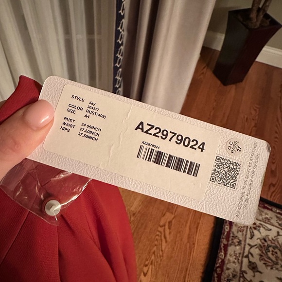 NWT Azazie Jay Bridesmaid Dress in Rust - Picture 7 of 13